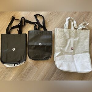 lululemon athletica Black and Cream Tote Bags